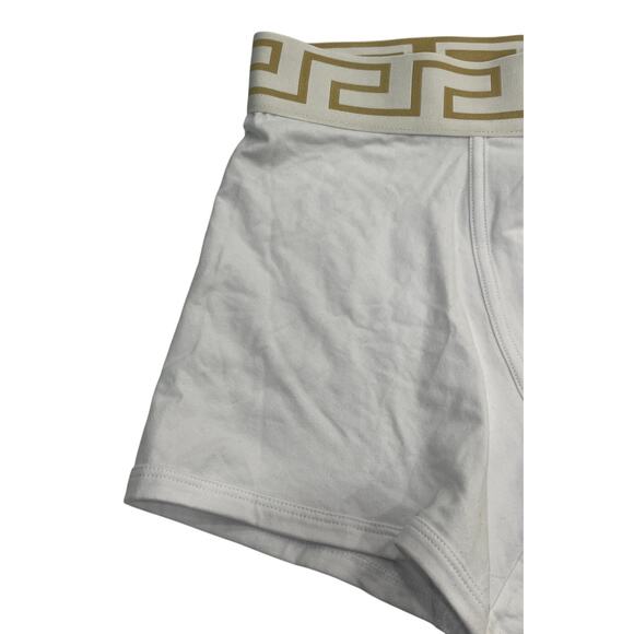 M2-23 VERSACE Men's Greca Boxer Briefs Cotton Stretch White Size 3/28-30/S - Picture 4 of 11